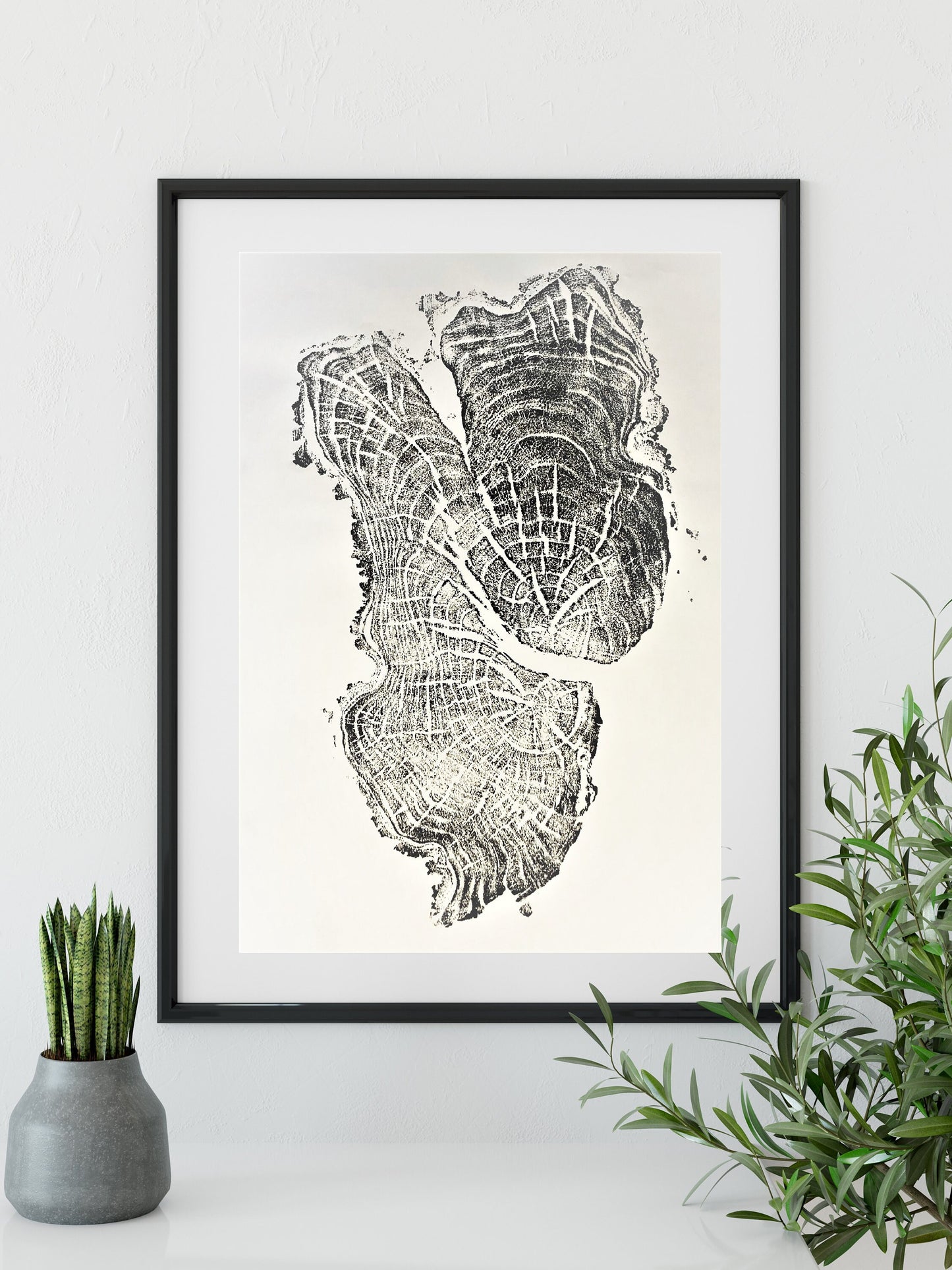 Handmade Willow Tree Ring Art, 36X24 Inch Large Tree Stump Prints, Nature Wall Art, Minimalist Living Decoration, Housewarmimg day Gift