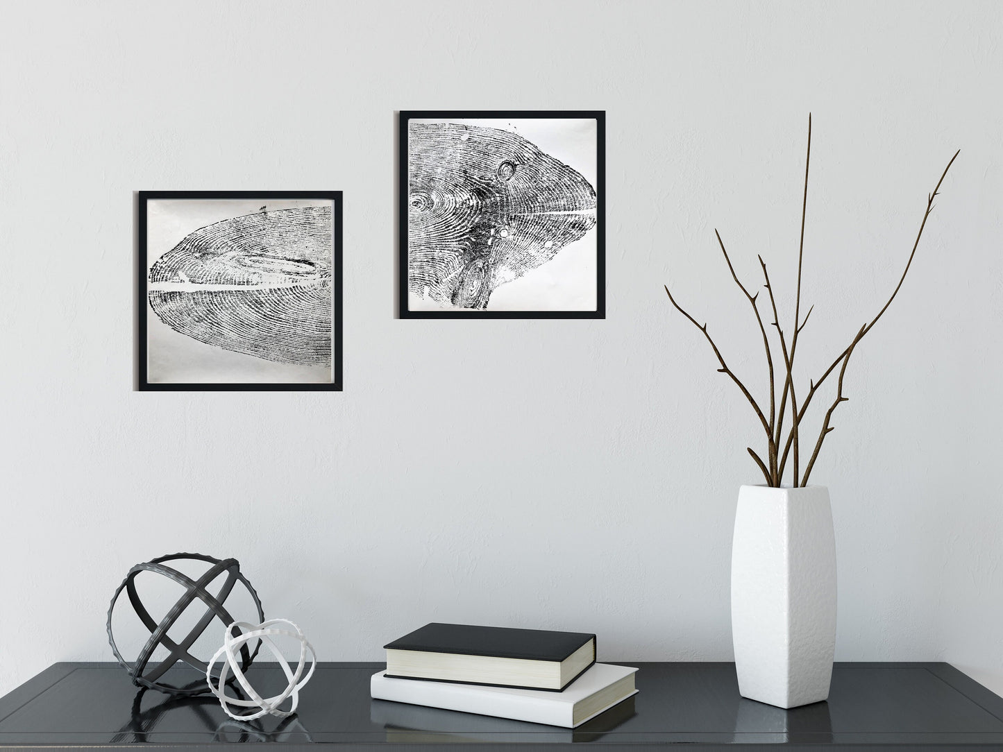 IKIGAI Housewarming gift Duo Huge Tree Ring Art Print Pine Tree Trunk Wall Art, Anniversary Gift, Minimalist Living Decoration 20"X 20"each