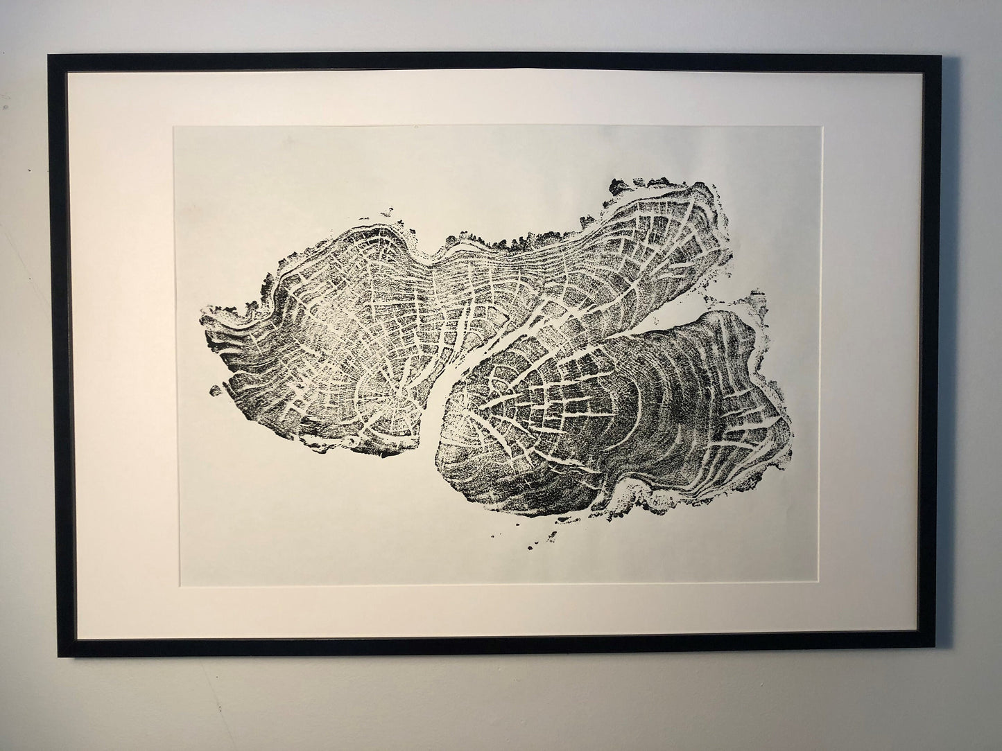 Handmade Willow Tree Ring Art, 36X24 Inch Large Tree Stump Prints, Nature Wall Art, Minimalist Living Decoration, Housewarmimg day Gift