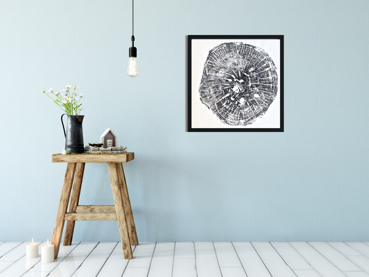 Handmade Maple Tree Ring Art, 20*20 In Tree Stump Print, Tree Trunk Wall Art, Minimalist Living Decoration Gift, Housewarming day Gift