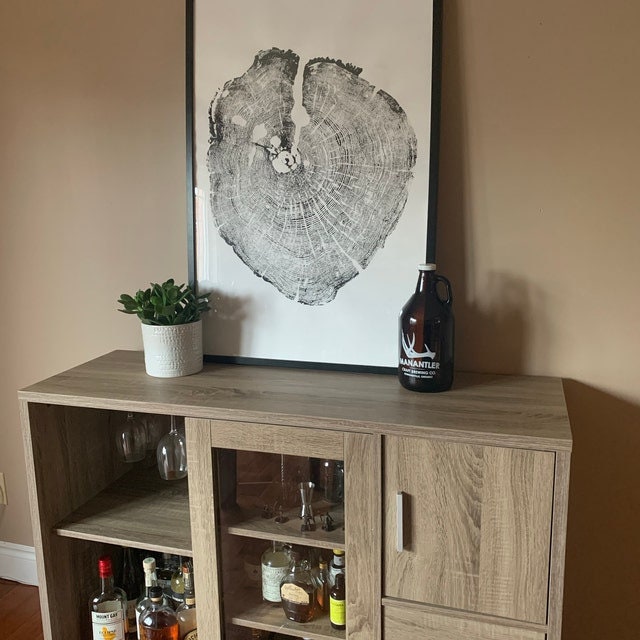 Handmade Cedar Tree Ring Art, 36X24 Inch Large Tree Stump Prints, Nature Wall Art, Minimalist Office Decor, Housewarming Gift