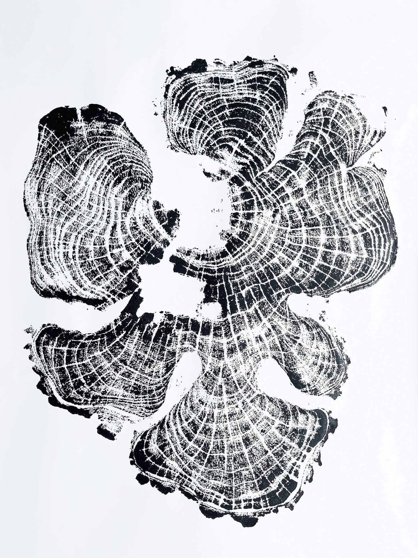 Handmade Robinia Locust Tree Ring Art, 36X24 Inch Large Tree Stump Prints, Nature Wall Art, Minimalist Office Decor, Housewarming Gift